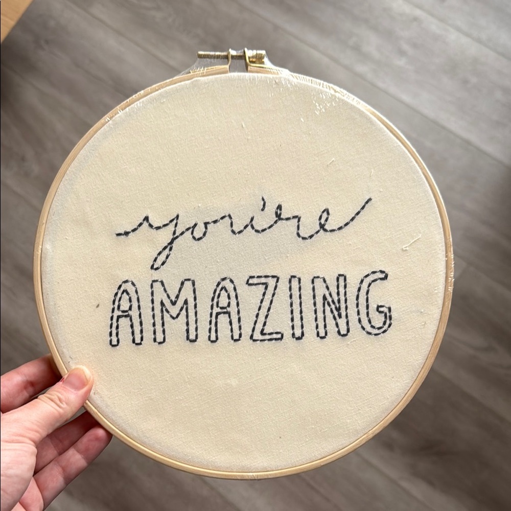 Embroidered Hoop Art - “You're Amazing”